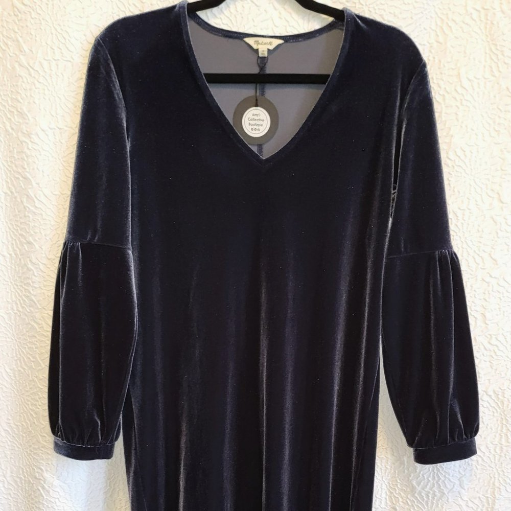 Madewell Velvet Balloon Sleeve Dress